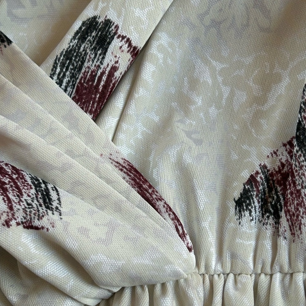VTG 80s Mrs. Classic Deadstock NWT USA Faux Wrap Midi Dress Sz 12 shoulder pads - Picture 4 of 10